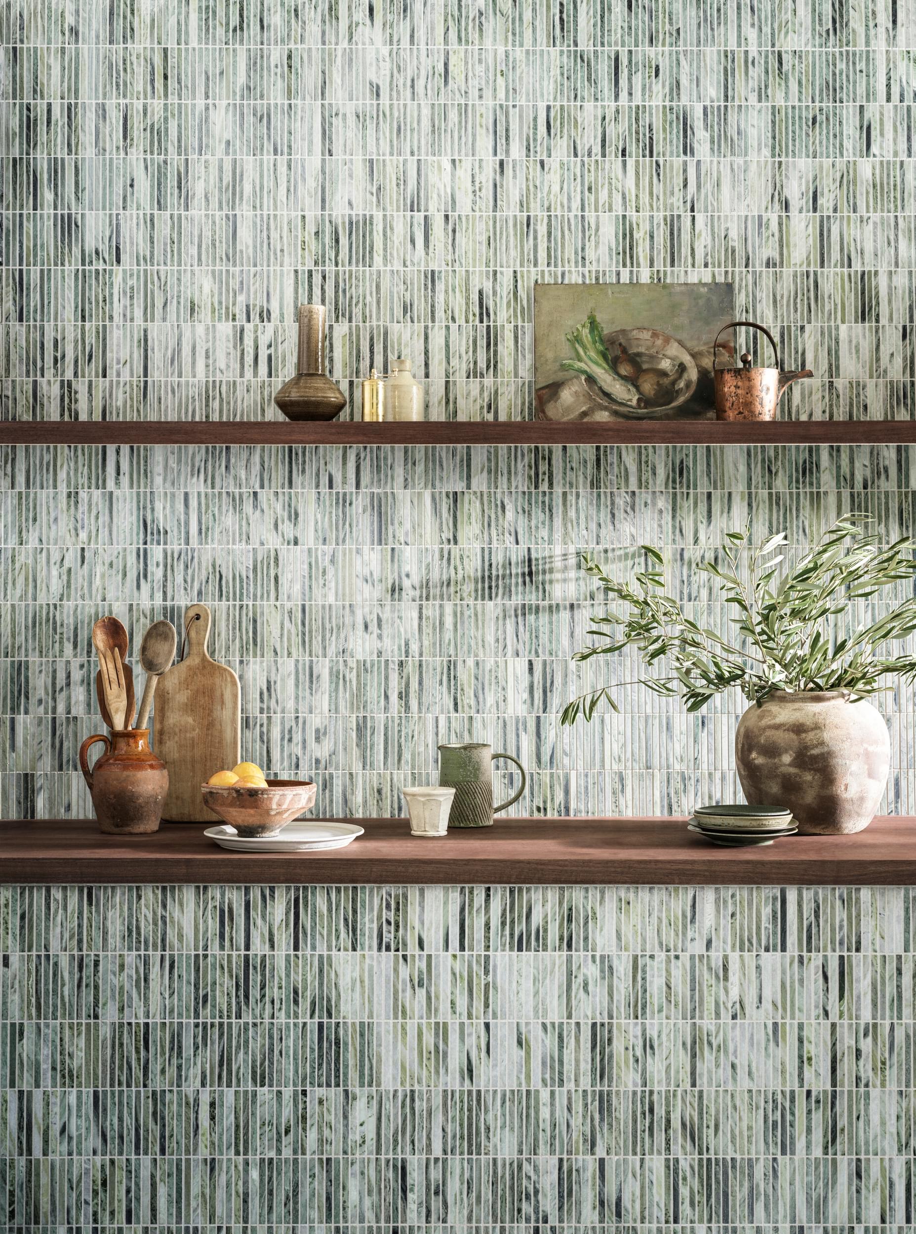 Seaspray Marble Stacked Mosaic