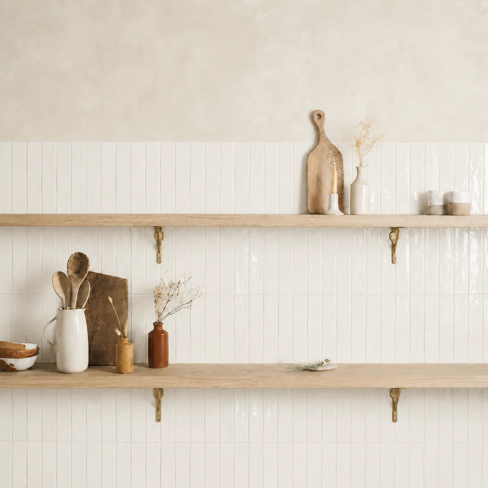 House White Glazed Skinny Metro (Brighton Stone)