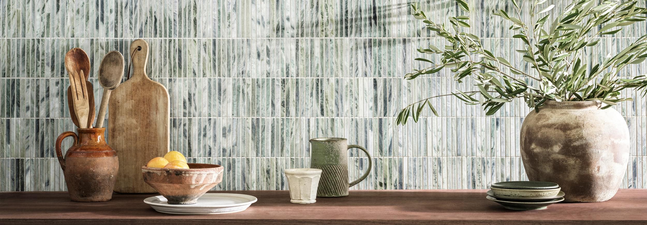 Seaspray Marble Stacked Mosaic