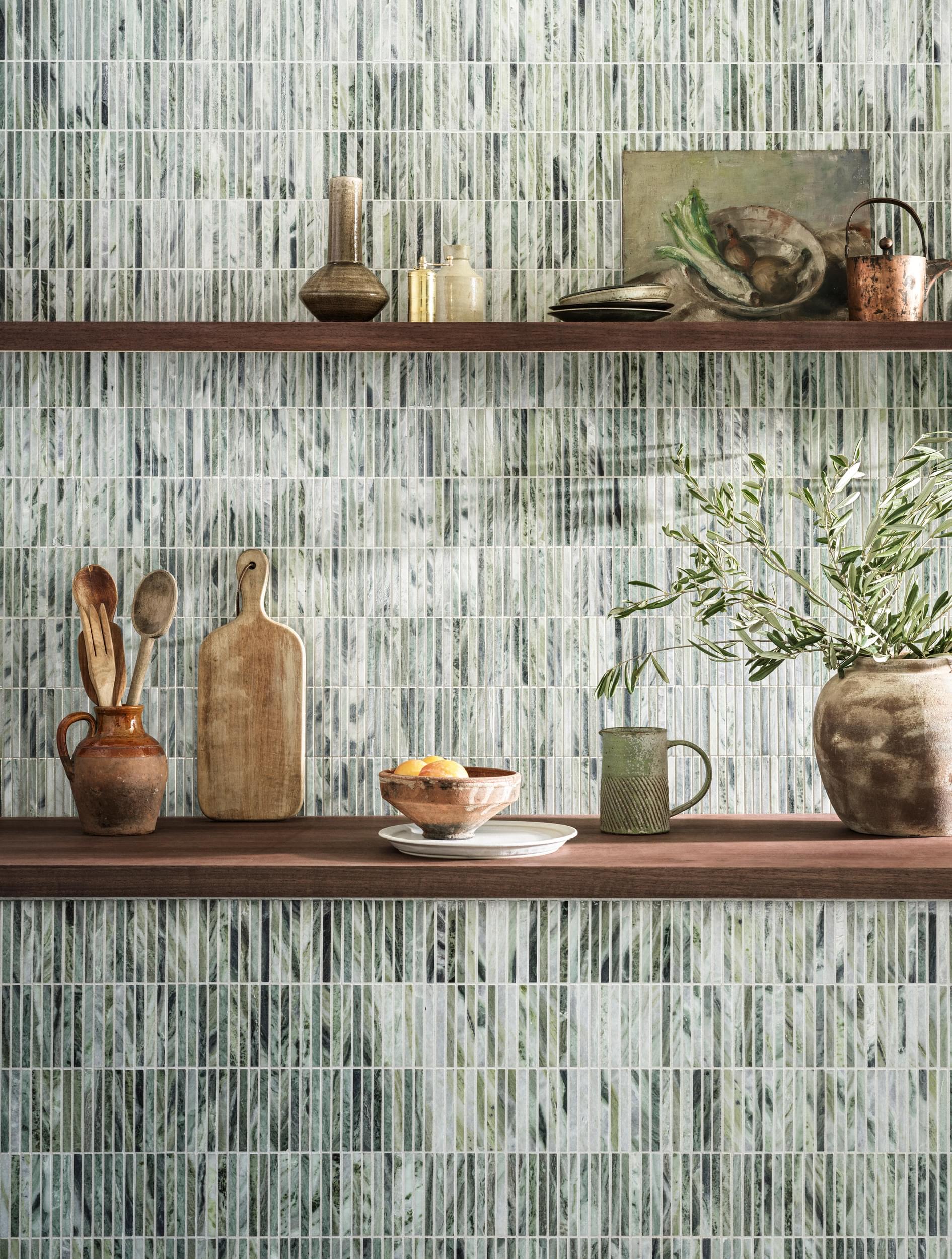Seaspray Marble Stacked Mosaic