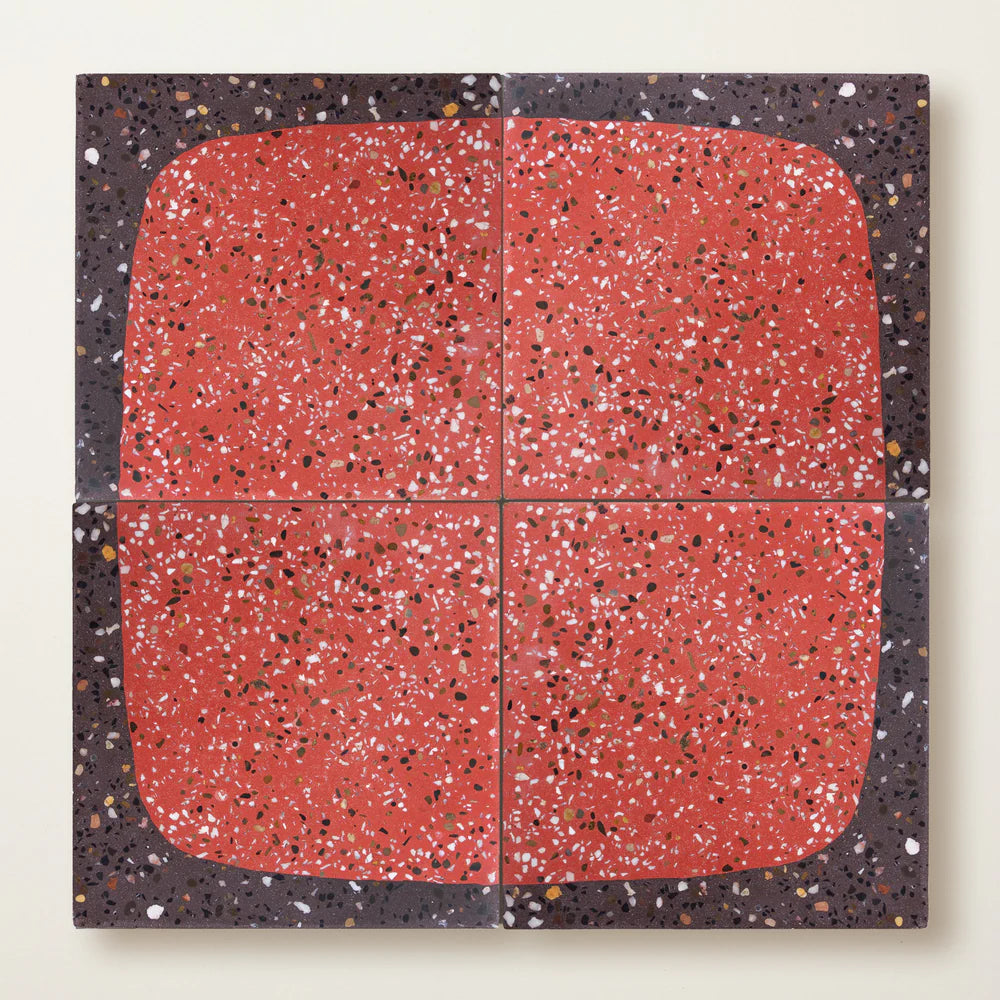 Squarish on Four Terrazzo Raspberry Ripple