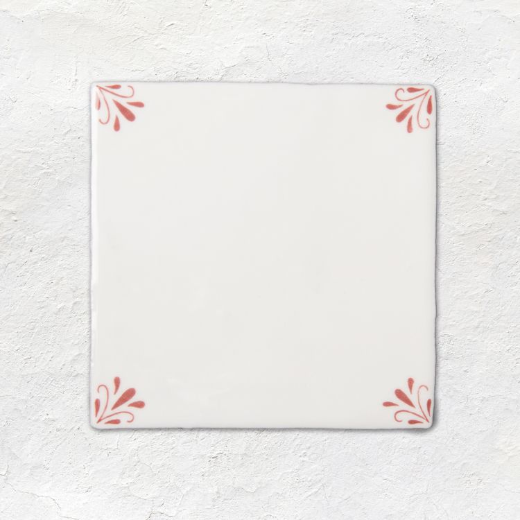 Country Delft Field Tile Ada Burgundy