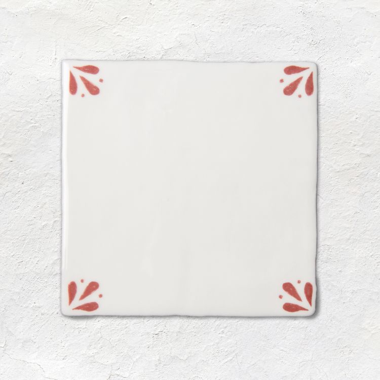 Country Delft Field Tile Cornelia Burgundy